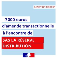 Amende transactionnelle de 7 000 € à l'encontre de la SAS LA RÉSERVE DISTRIBUTION (enseigne "E. LECLERC")